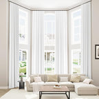 Guken White 100% Blackout Linen Curtains 52 Inch Wide by 140 Inch by Guken