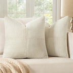 MIULEE Beige Decorative Throw Pillow Covers 22x22 Inch by MIULEE