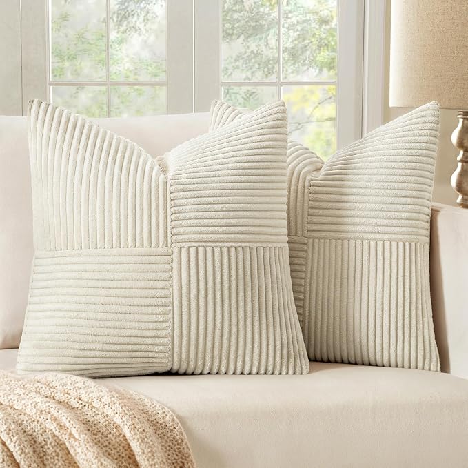 MIULEE Beige Decorative Throw Pillow Covers 18x18 Inch by MIULEE