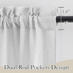 RYB HOME Linen Textured Wave Pattern Sheer Valance Curtains, Contemporary Semi - Image 5