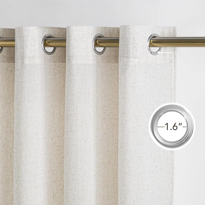 NICETOWN Linen Curtains 84 inches Long, Grommet Thick Flax Linen Privacy Assured - Image 2