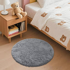 OLANLY Light Grey Round Rugs for Bedroom - Image 3