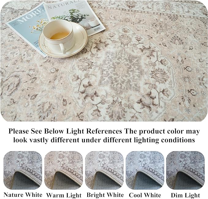10x14 Washable Vintage Area Rug - Image 3