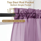 Chyhomenyc Plum Sheer Curtains 63 Inch Length 2 Panels, Rod Pocket Solid Window - Image 2