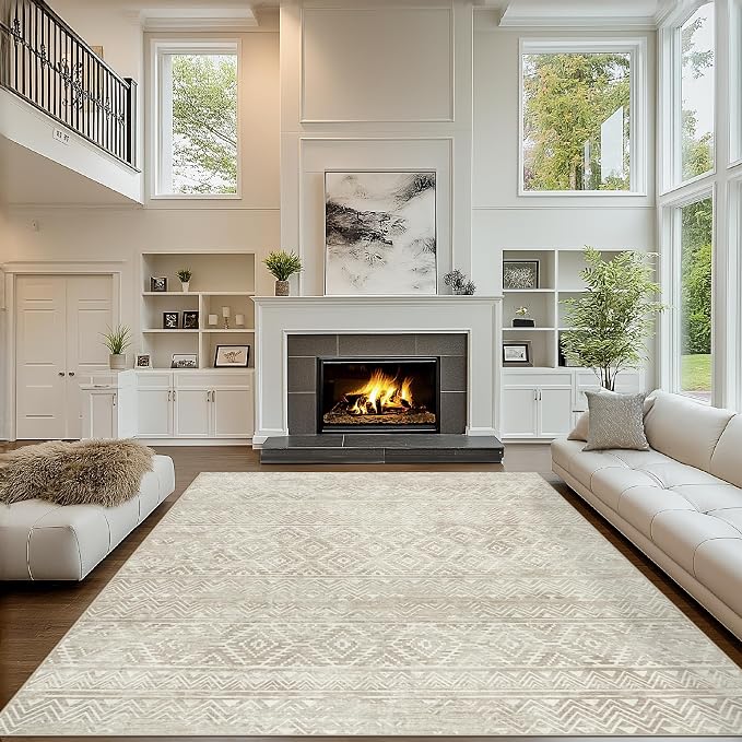 6x9 Area Rugs Washable Rug: Anti-Skid Abstract Modern Living Room Rug Soft Thin by Crority