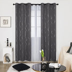 Deconovo Grey Curtains for Living Room, Protect Pravicy Thermal Insulated - Image 2