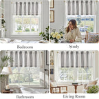 jinchan Striped Linen Valance Curtain 16 Inch Vertical Striped Valance - Image 5