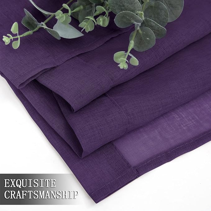 Tollpiz Sheer Curtains Linen Textured Living Room Curtain Sheers Light - Image 7