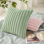 decorUhome Summer Cozy Faux Fur Throw Pillow Covers 18x18 Set of 2 Decorative - Image 4