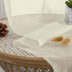 OWENIE Cream Sheer Curtain 90 Inches Long 2 Panels Set, Solid Filmy Drapes - Image 5