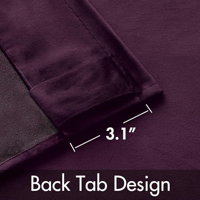 MIULEE Dark Purple Velvet Curtains 90 inches - Image 3