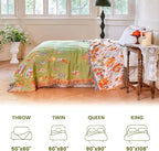 MSGKV Boho Throw Blanket 90"x108" Floral 100% Cotton Blanket - Image 5