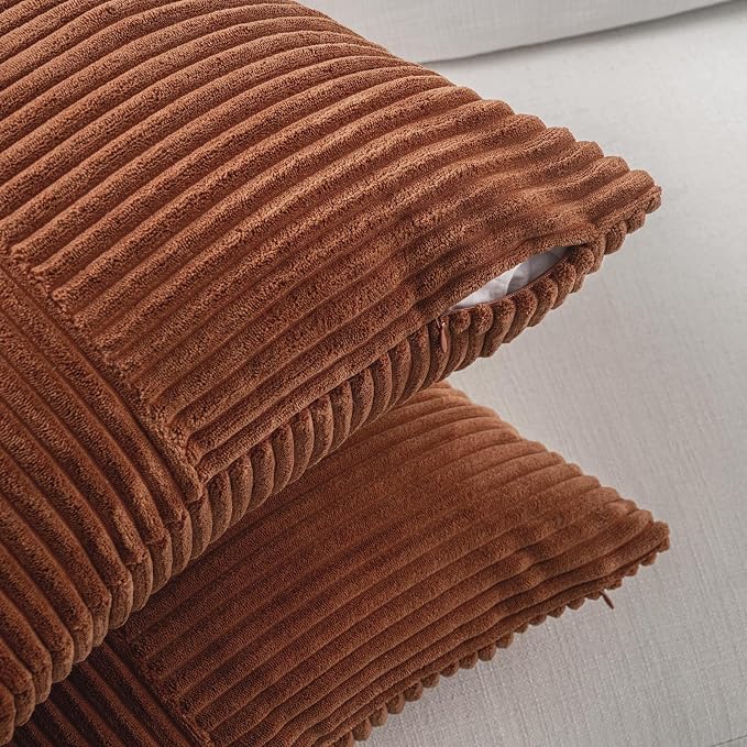 Fancy Homi 2 Packs Rust Decorative Throw Pillow Covers 20x20 Inch - Image 4