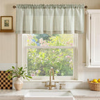 jinchan Valance Curtain Linen Textured Striped Window Curtain - Image 2