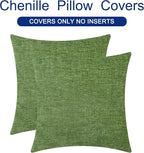 CaliTime Throw Pillow Covers Decorative 24 X 24 Inches Pack of 2 Cozy Chenille - Image 6