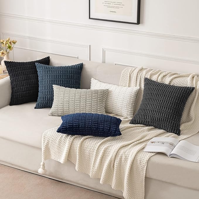 MIULEE Pack of 2 Corduroy Decorative Throw Pillow Covers 18x18 Inch Soft Boho - Image 2