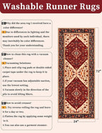 SERISSA Boho Washable Runner Rug, 2x6 Rug Runner Non-Slip Vintage Red Black - Image 6