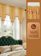 Molaxhome Swag Curtain 51 inch Length Rod Pocket Scalloped Curtain Valance - Image 4