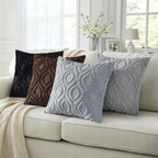 decorUhome Throw Pillow Covers 18x18 Inch Set of 2, Soft Plush Faux Wool Blue - Image 5