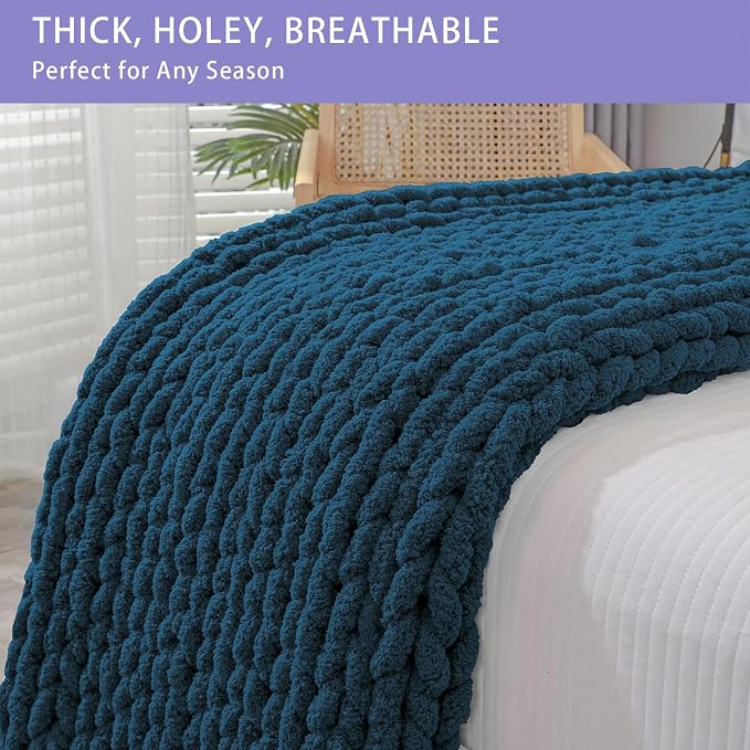 Bigacogo Chunky Knit Throw Blanket - Image 4