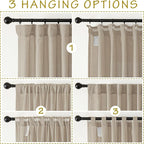 NICETOWN Thick Flax Linen Camel Curtains 108 inches Long, Pinch Pleated Linen - Image 4