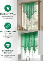 Molaxhome Swag Curtain 51 inch Length Rod Pocket Scalloped Curtain Valance - Image 7