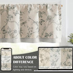 jinchan Floral Curtain Valance for Windows 16 Inch Linen Valance for Kitchen - Image 8