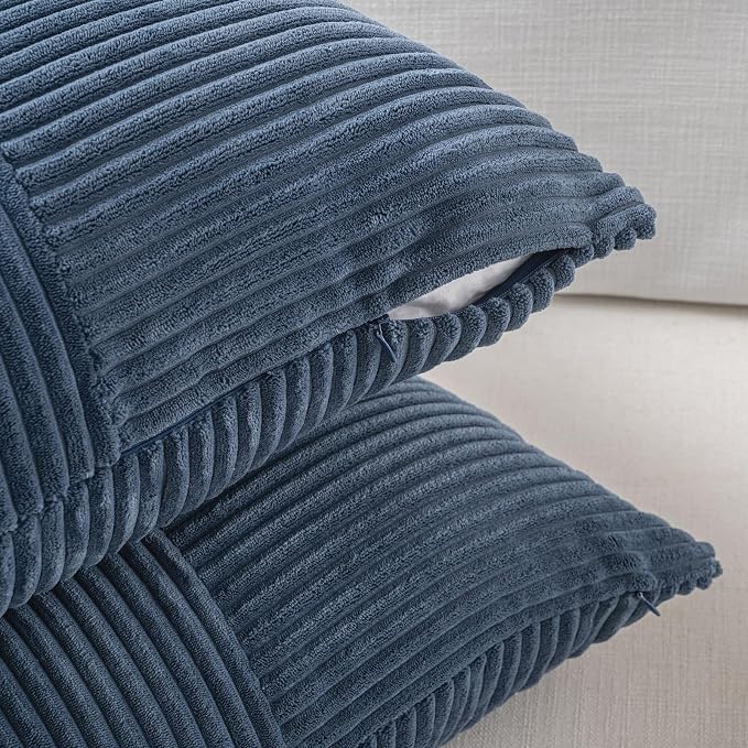 Fancy Homi 2 Packs Dusty Blue Lumbar Decorative Throw Pillow Covers 16x26 Inch - Image 4