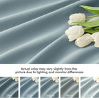 MIULEE Slate Blue Back Tab Blackout Curtains 63 Inch Length 2 Panels Set - Image 8