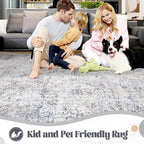 XLUEZ 2x8 Runner Rug for Hallway, Washable Modern Abstract Runner Rugs Neutral - Image 6