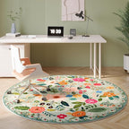 Rugcomf Round Rug 4ft Washable Circle Rug Non Slip Low Pile Boho Floral Small - Image 5