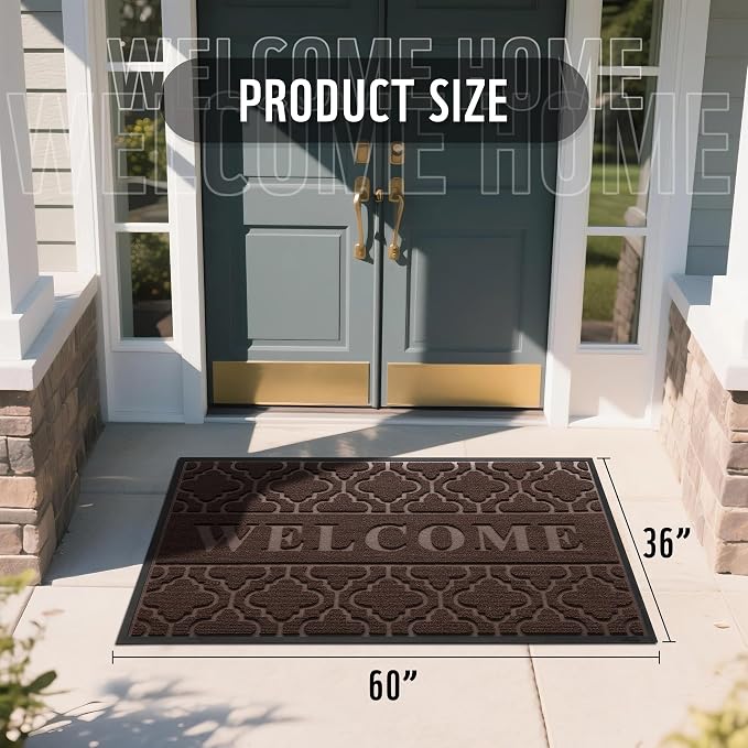 Yimobra Welcome Mat Outdoor Indoor, All-Season Waterproof Front Door Mat - Image 2