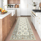 Runner Rug for Hallway Entryway 2.5x8 Farmhouse Floral Non-Slip Machine - Image 2