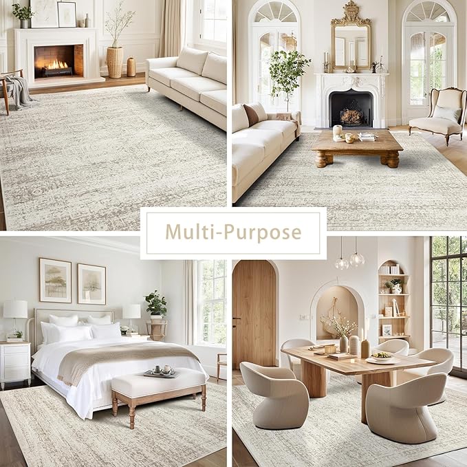 Washable Rugs 3x5 Area Rugs for Living Room, Bedroom- Non Slip Vintage Entryway - Image 5