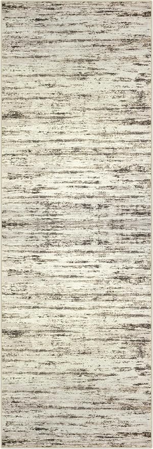 Lansny Modern Abstract Runner Rug, 2x6 Feet, Faux Wool, Machine Washable - Image 9