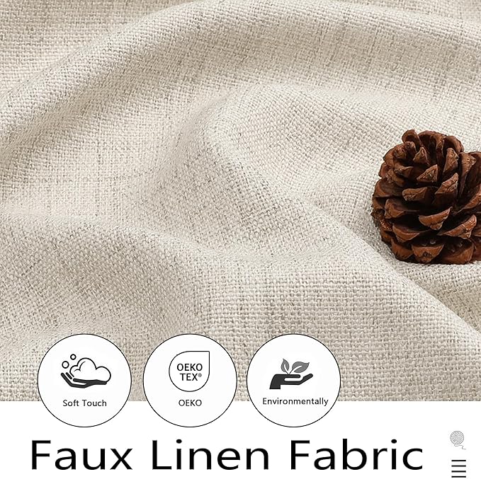 Valances for Windows, Light Filtering Faux Linen Textured Small Short Window - Image 3