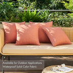 MIULEE Pack of 4 Decorative Outdoor Throw Pillow Covers Linen Waterproof Pillow - Image 2