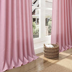 Rose Linen 96 Inch Long Curtains Panels 2 Panel Set - Image 6