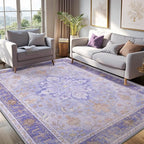 RELEANY Area Rugs 5'x7' Washable Non-Slip, Floral Vintage Distress Print - Image 3