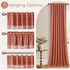Guken Coral 100% Blackout Linen Curtains 108 Inch Length 2 Panels Set - Image 7