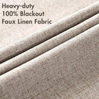 MIULEE Blackout Curtains for Bedroom Linen Texture Solid Thermal Insulated - Image 5