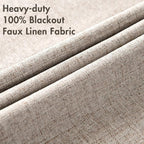 MIULEE Linen Blackout Curtains and Drapes 100% Room Darkening Thermal Insulated - Image 5