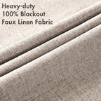 MIULEE Linen Blackout Curtains and Drapes 100% Room Darkening Thermal Insulated - Image 5