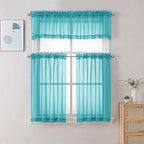 Chyhomenyc Sheer Valances for Windows 2 Pack, Small Window Curtains for Living - Image 2