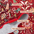 Yamaziot Christmas Runner Rug 2x8 – Red Floral Washable Non-Slip Carpet Runner - Image 5