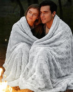 Utopia Bedding Cool Grey Checkered Fleece Queen Blanket - Image 6