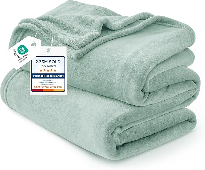 Bedsure GentleSoft Fleece Bed Blankets Full Size Sage Green by BEDSURE