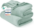 Bedsure GentleSoft Sage Green Fleece Blankets Queen Size by BEDSURE