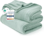 Bedsure GentleSoft Sage Green Fleece Blanket King Size by BEDSURE