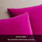 GIGIZAZA Throw Pillow Covers 22x22 Inch Hot Pink Velvet Pillows Decorative - Image 6